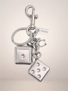 Coach Metal Dice Keychain Bag Charm NWT